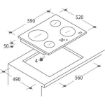 CANDY 金鼎 CC64CH 59厘米 4頭嵌入式電陶爐 6500W